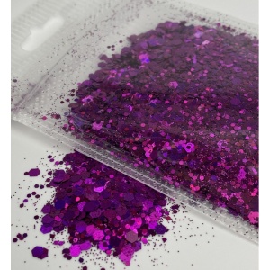 Detaliu particule chunky glitter violet