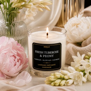 Ulei Parfumat Fresh Tuberose & Peony – Aromă floral pur pudrat proaspăt | Lumânări, Difuzoare & Săpunuri | Erfello