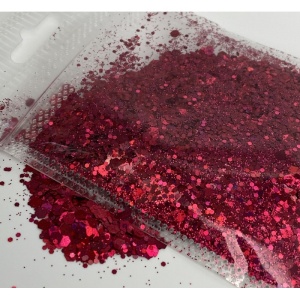 Detaliu particule chunky glitter roz închis