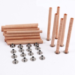 Fitil din Lemn Woodwick Tub Cilindric cu Suporturi – 10 buc, 4 Lățimi | Made in Germany