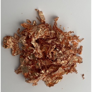 Detaliu textură organică foiță schlagmetal rose gold cupru