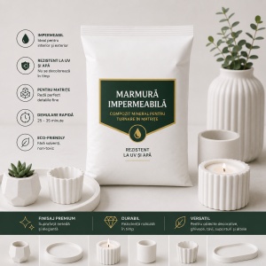 Marmură Impermeabilă – Compozit Mineral pentru Turnare în Matrițe | Rezistent la Apă & UV