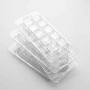 Matriță clam shell snap bar din PET transparent reciclabil, 10 cavități care se rup individual