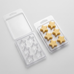 Matriță Clam Shell 6 Stele pentru Wax Melt și Săpun, PET Reciclabil