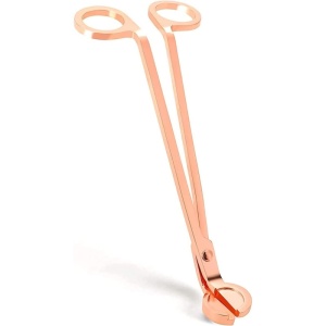 Foarfecă Fitil Lumânări Rose Gold – Oțel Inoxidabil + Husă | Accesoriu Profesional pentru Tăiat Fitil