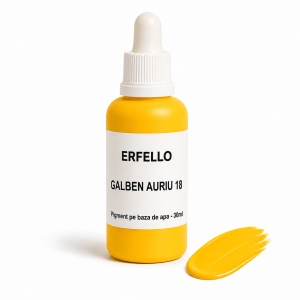 Pigment pe Bază de Apă Galben Auriu 18 – pentru Marmură Lichidă și Praf Ceramic, 30ml