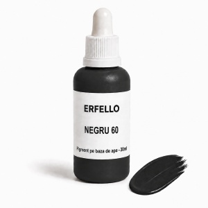Pigment pe Bază de Apă Negru 60 – pentru Marmură Lichidă și Praf Ceramic, 30ml