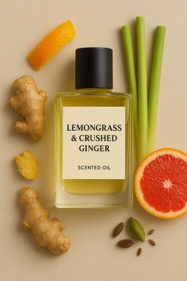 Ulei Parfumat Lemongrass & Crushed Ginger – Aromă citric condimentat proaspăt revigorant | Lumânări, Difuzoare & Săpunuri | Erfello