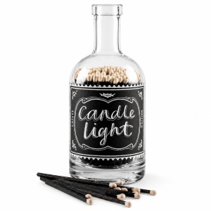 Chibrituri negre 100mm în sticlă decorativă Candle Light – cadou luxury pentru iubitorii de lumânări, Made in UK