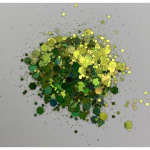 Exemple utilizare chunky glitter verde deschis în proiecte handmade