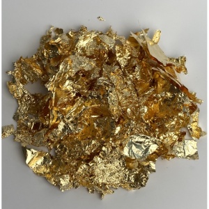 Fulgi foiță schlagmetal auriu 5gr pentru decorarea lumânărilor și wax melt