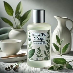 Ulei Parfumat White Tea & Sage – Aromă herbal calmant sofisticat pur | Lumânări, Difuzoare & Săpunuri | Erfello