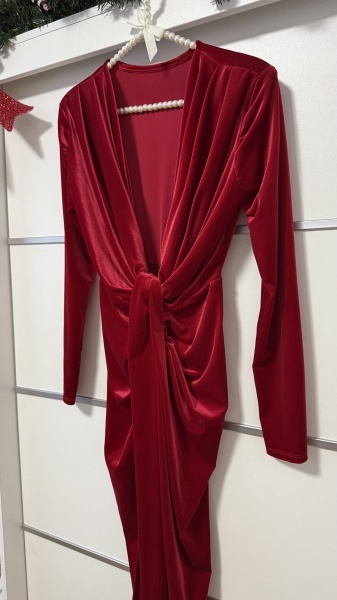Rochie Bella Catifea Red - Img 5