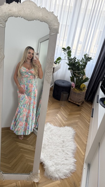 Rochie Ella Flower Aqua - Img 3