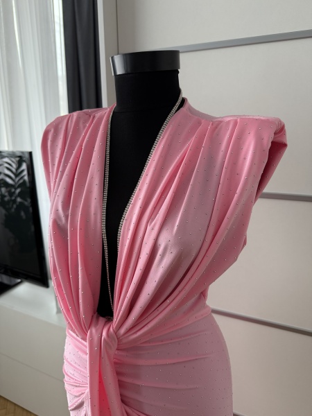 Rochie Modelatoare BELLA 2 Crystal B Pink - Img 3