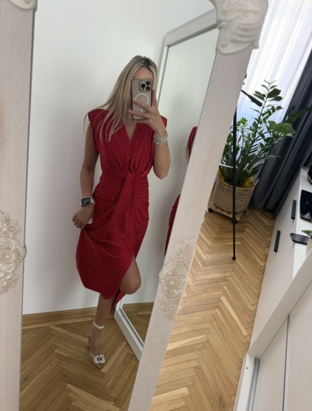 Rochie Modelatoare BELLA 2 Crystal Red