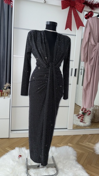 Rochie Modelatoare BELLA Crystal 2 Black - Img 2