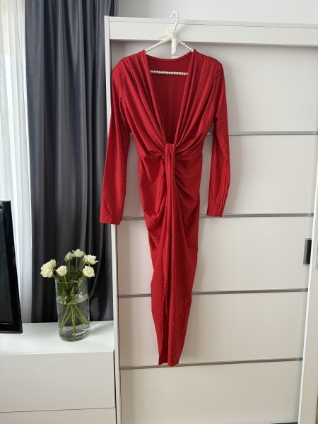 Rochie Modelatoare BELLA Crystal Red - Img 3