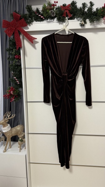 Rochie Bella Catifea Chocolate - Img 3