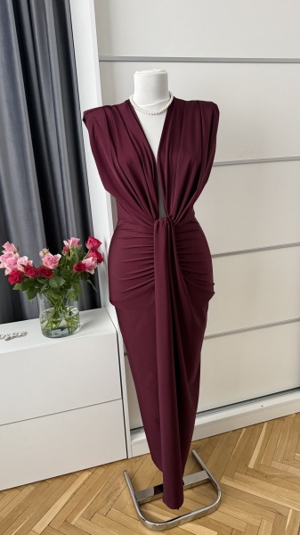 Rochie Modelatoare Bella 2 Burgundy - Img 4