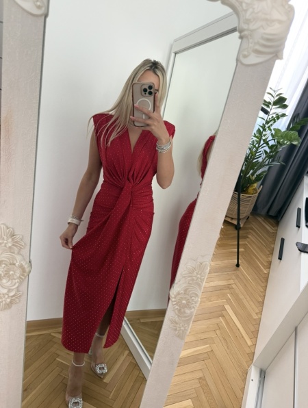Rochie Modelatoare BELLA 2 Crystal Red - Img 2