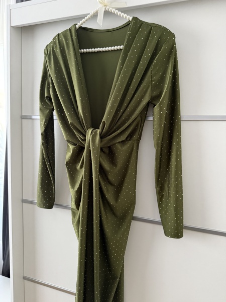Rochie Modelatoare BELLA Crystal Olive - Img 4