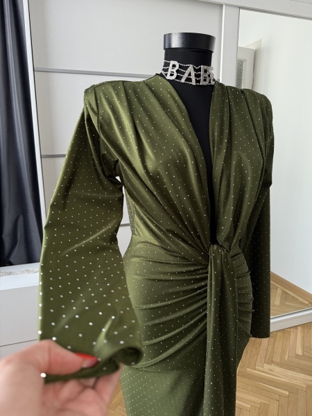 Rochie Modelatoare BELLA Crystal Olive - Img 5