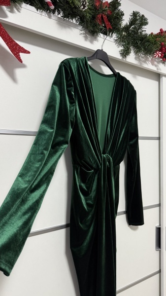 Rochie Bella Catifea Green - Img 3