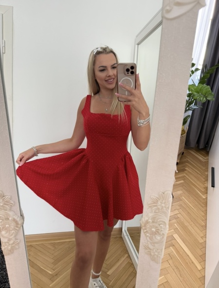 Rochie Iris Crystal Red