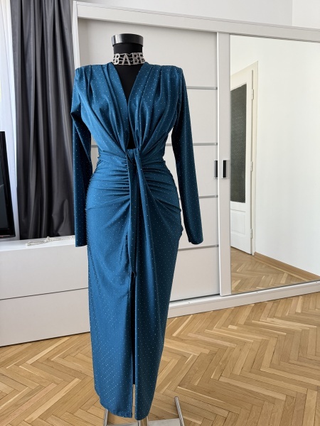 Rochie Modelatoare BELLA Crystal Night Blue - Img 6