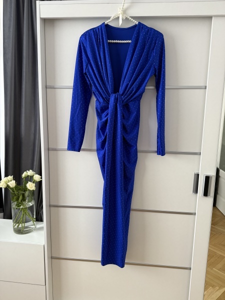 Rochie Modelatoare BELLA Crystal Royal Blue - Img 2