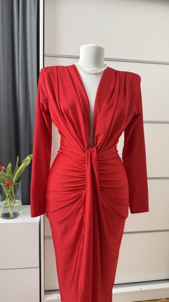 Rochie Modelatoare Bella Red - Img 3