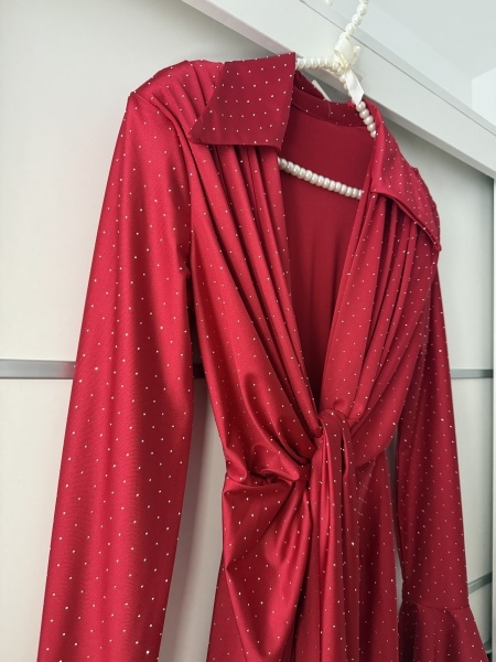 Rochie Modelatoare BELLA V Crystal Red - Img 2