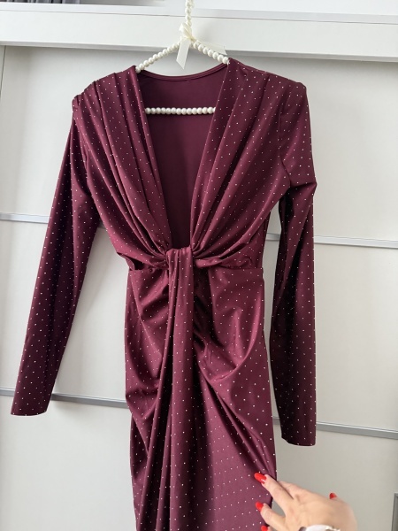 Rochie Modelatoare Crystal BELLA Burgundy - Img 3