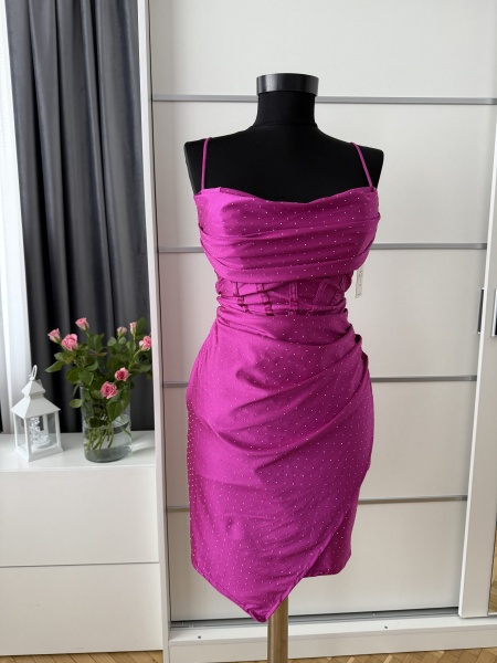 Rochie Irina Crystal Magenta - Img 3