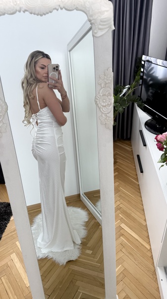Rochie Miriam Crystal White - Img 2