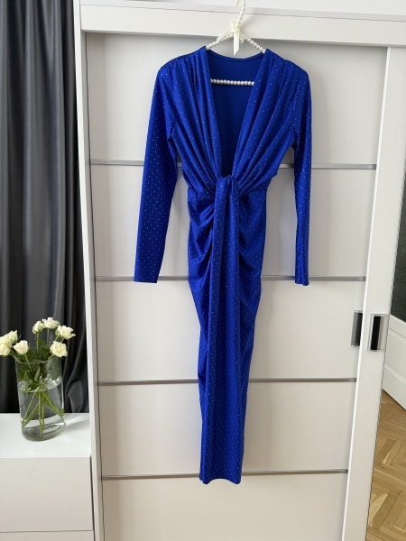 Rochie Modelatoare BELLA Crystal Royal Blue - Img 3