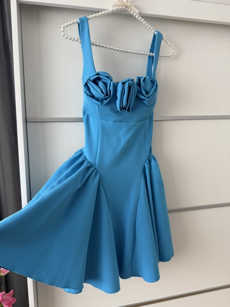 Rochie Iris Roses Blue