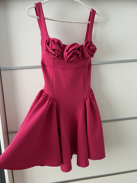 Rochie Iris Roses Fucsia