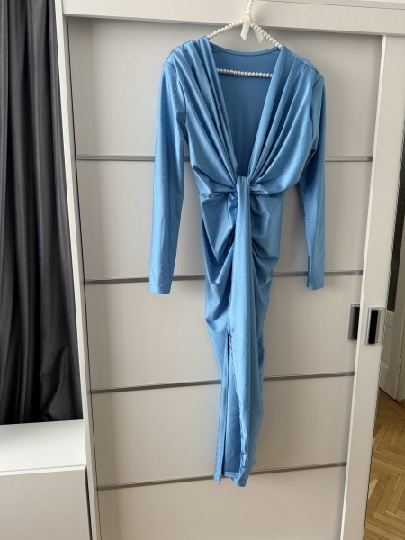 Rochie Modelatoare BELLA Crystal Baby Blue - Img 4