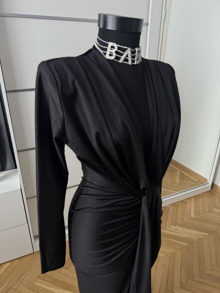 Rochie Modelatoare BELLA Crystal Full Black - Img 3