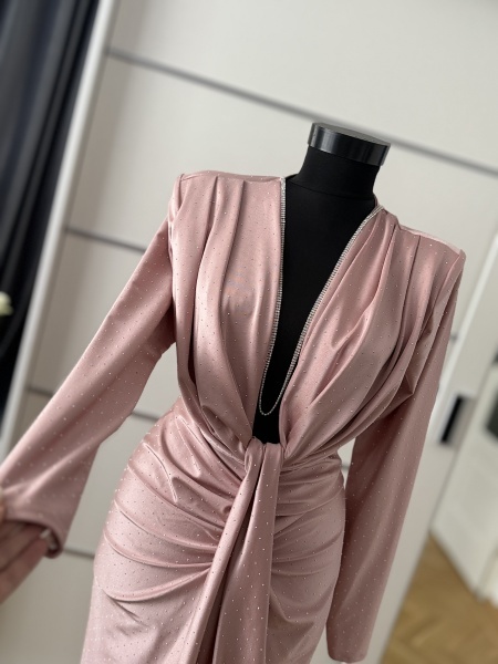 Rochie Modelatoare BELLA Crystal Light Pink