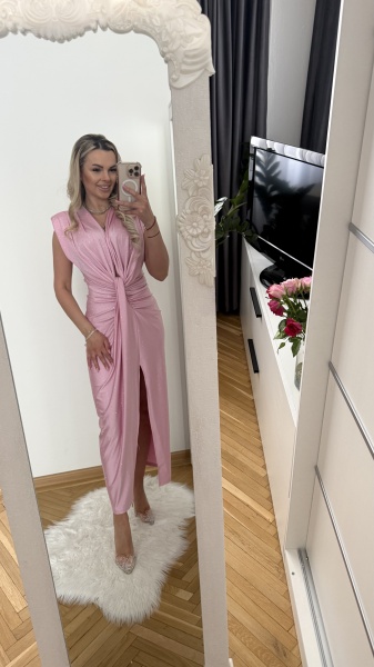 Rochie Modelatoare Bella 2 Crystal Baby Pink - Img 2