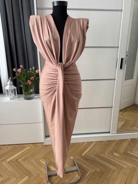 Rochie Modelatoare BELLA 2 Crystal Light Pink - Img 3