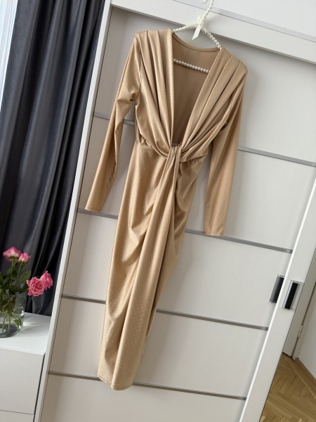 Rochie Modelatoare BELLA Crystal Champagne - Img 2