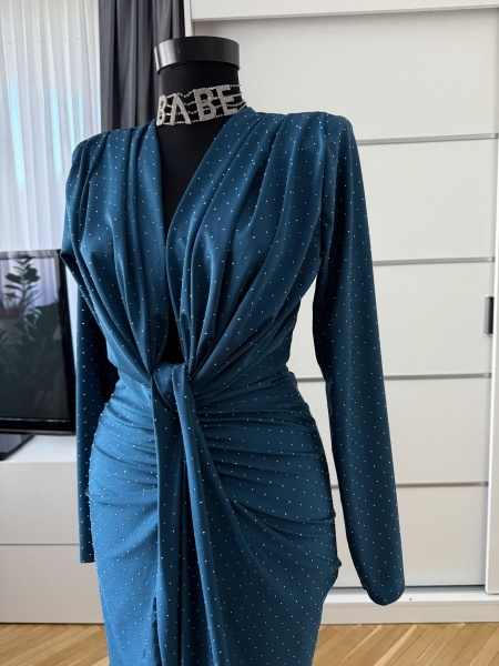 Rochie Modelatoare BELLA Crystal Night Blue - Img 7