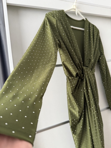 Rochie Modelatoare BELLA Crystal Olive - Img 2