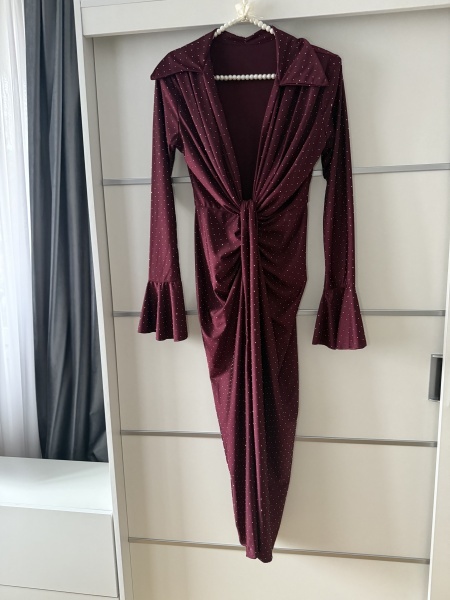Rochie Modelatoare BELLA V Crystal Burgundy - Img 2