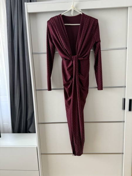 Rochie Modelatoare Crystal BELLA Burgundy - Img 4