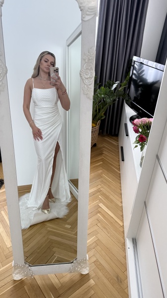 Rochie Miriam Crystal White - Img 3